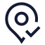 Mappincheck icon with stroke sharp style