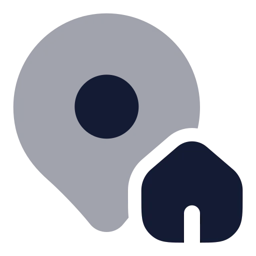 Map Pin House Icon in Bulk Rounded style