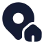 Mappinhouse icon with solid rounded style