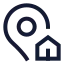 Mappinhouse icon with stroke sharp style