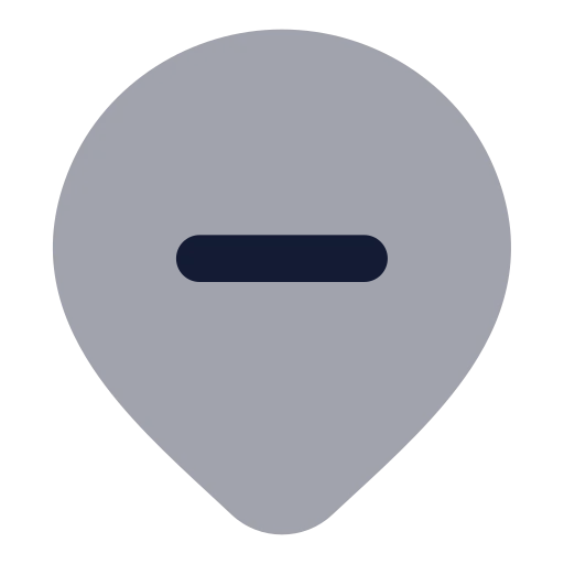 Map Pin Minus Inside Icon in Bulk Rounded style