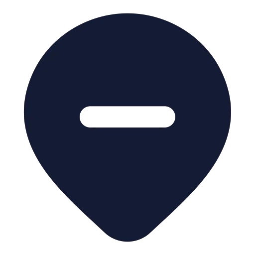 Map Pin Minus Inside Icon in Solid Rounded style