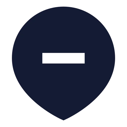 Map Pin Minus Inside Icon in Solid Sharp style