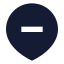Mappinminusinside icon with solid sharp style