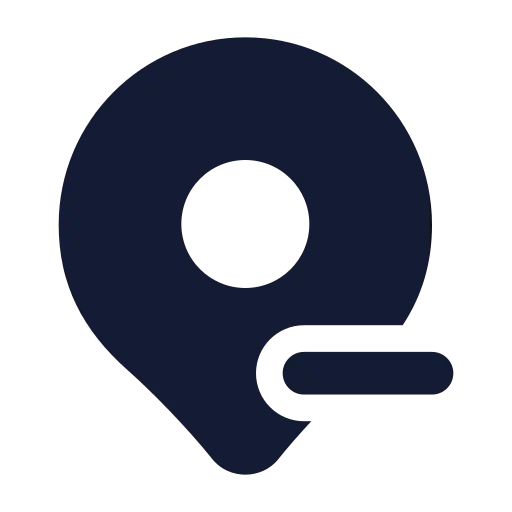 Map Pin Minus Icon in Solid Rounded style