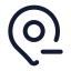 Mappinminus icon with stroke rounded style