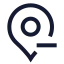Mappinminus icon with stroke sharp style