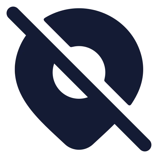 Map Pin Off Icon in Solid Rounded style
