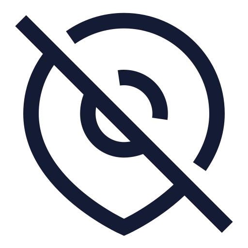 Map Pin Off Icon in Stroke Sharp style