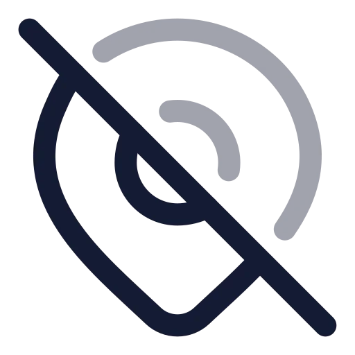 Map Pin Off Icon in Twotone Rounded style