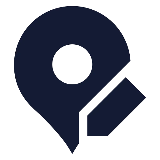 Map Pin Pen Icon in Solid Sharp style