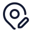 Mappinpen icon with stroke rounded style