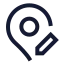 Mappinpen icon with stroke sharp style