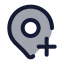 Mappinplus icon with duotone rounded style