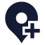 Mappinplus icon with solid sharp style