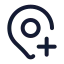 Mappinplus icon with stroke rounded style
