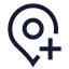 Mappinplus icon with stroke sharp style