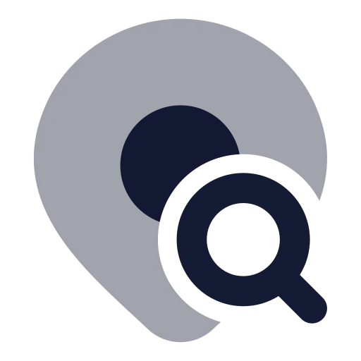 Map Pin Search Icon in Bulk Rounded style