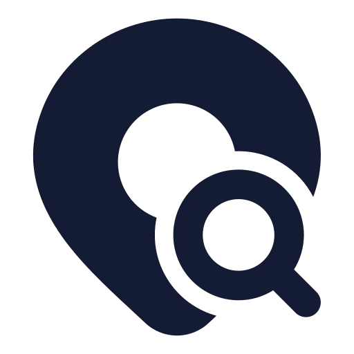 Map Pin Search Icon in Solid Rounded style
