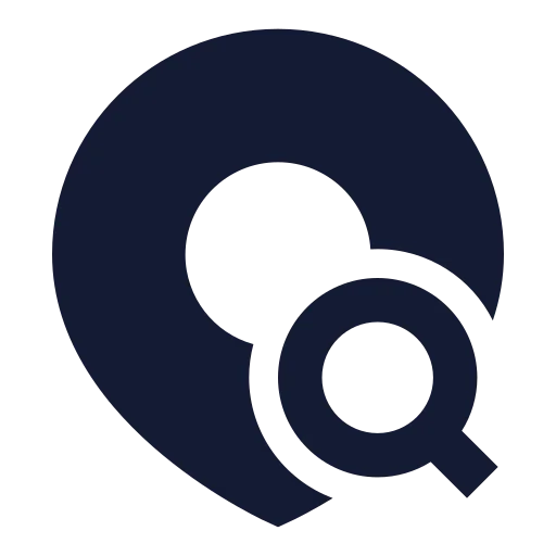 Map Pin Search Icon in Solid Sharp style