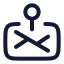 Mappin icon with stroke rounded style
