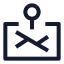 Mappin icon with stroke sharp style