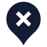 Map Pin X Inside icon preview