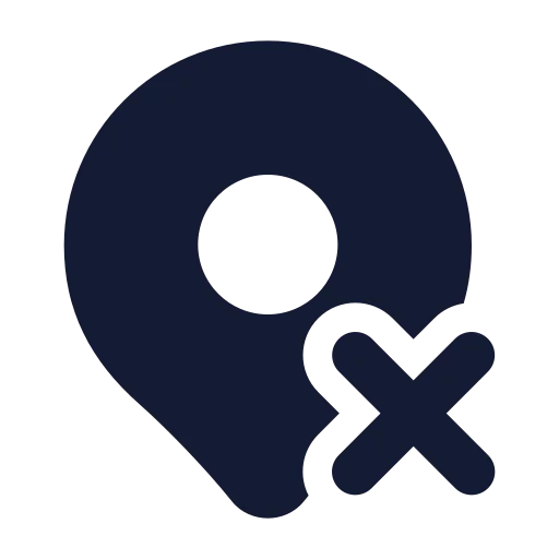 Map Pin X Icon in Solid Rounded style