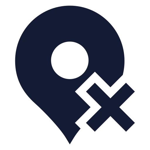 Map Pin X Icon in Solid Sharp style