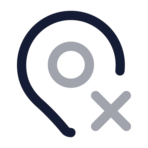 Map Pin X Icon in Twotone Rounded style