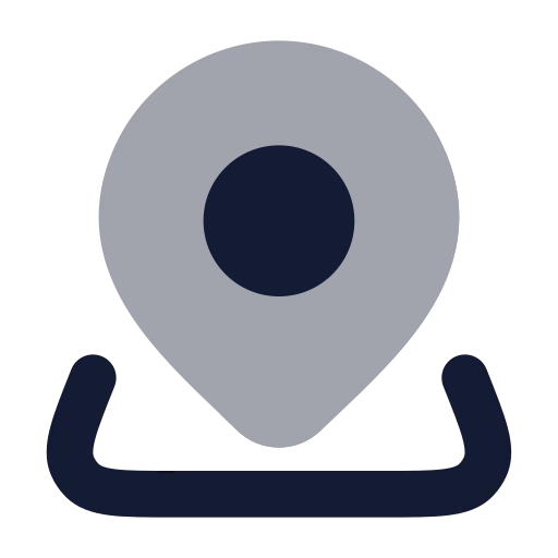 Map Pinned Icon in Bulk Rounded style
