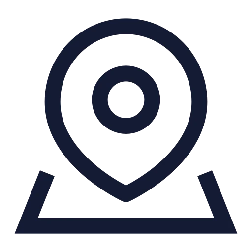 Map Pinned Icon in Stroke Sharp style