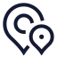 Mappinpoint icon with stroke sharp style