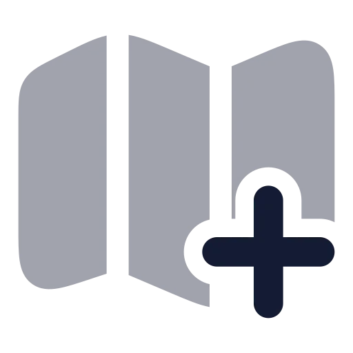 Map Plus Icon in Bulk Rounded style