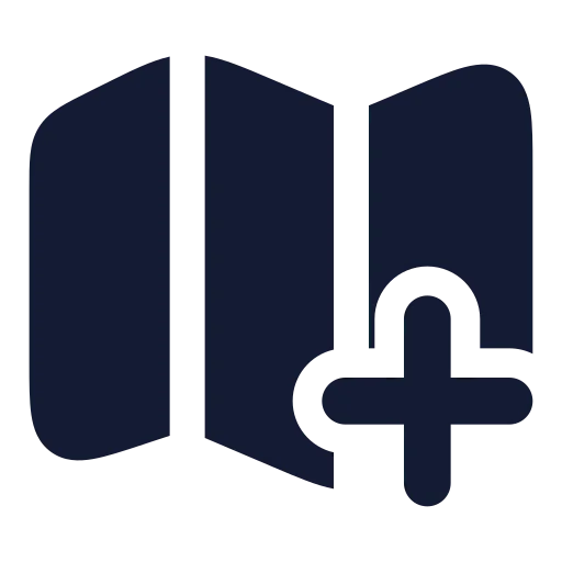 Map Plus Icon in Solid Rounded style