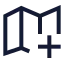 Mapplus icon with stroke sharp style
