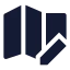 Mapsediting icon with solid sharp style