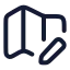 Mapsediting icon with stroke rounded style