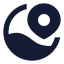 Mapsglobal icon with solid sharp style