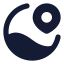 Mapsglobal icon with solid standard style