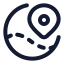 Mapsglobal icon with stroke rounded style