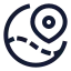 Mapsglobal icon with stroke sharp style