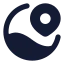 Mapsglobal icon with solid rounded style