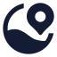 Mapsglobal icon with solid sharp style