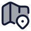 Mapslocation icon with duotone rounded style