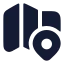 Mapslocation icon with solid rounded style
