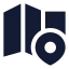 Mapslocation icon with solid sharp style