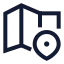 Mapslocation icon with stroke sharp style