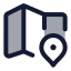 Mapslocation icon with duotone standard style