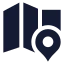 Mapslocation icon with solid sharp style